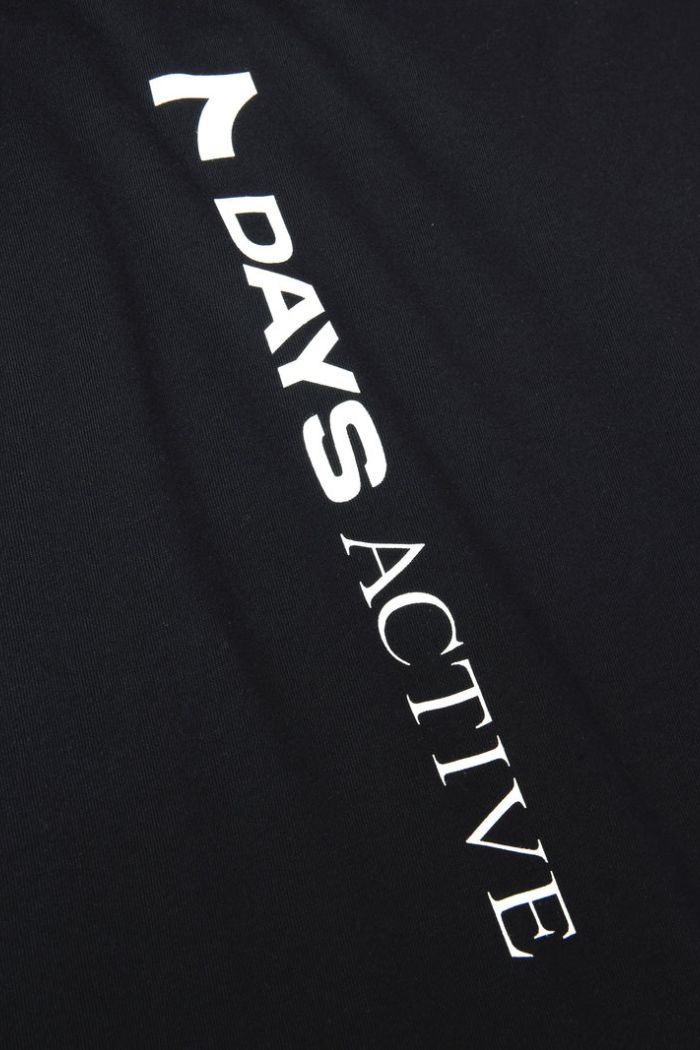 7 Days Active, Organic Regular logo Tee, Black